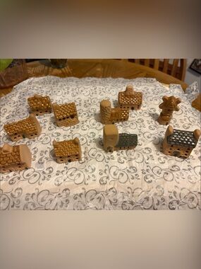 Clay buildings, terracotta, made in England, Set of 10